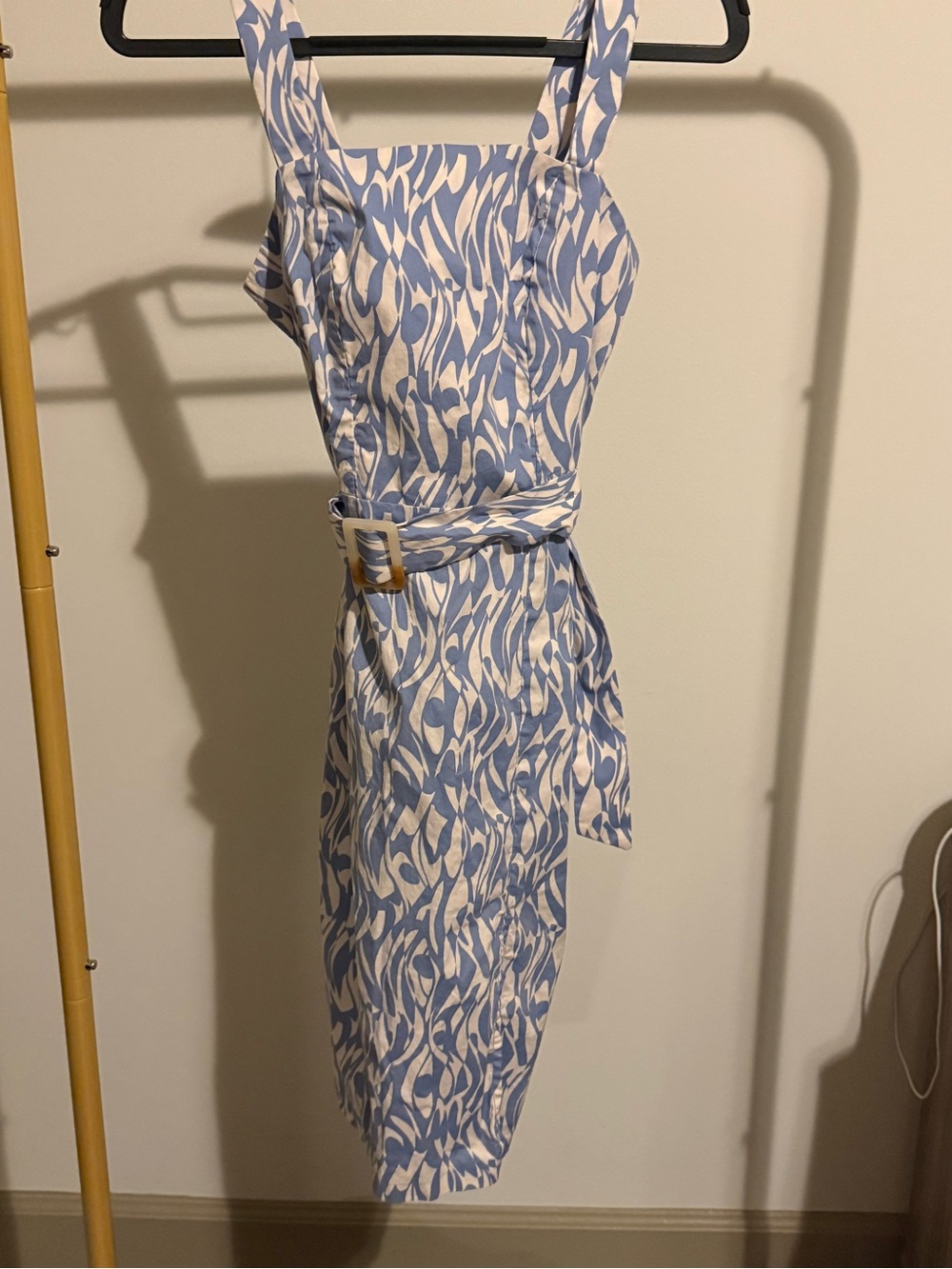 Blue & White Printed Belted Sundress - Women